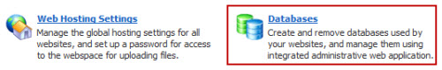 Accedere alla sezione Database