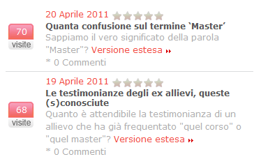 Master e corsi di formazione etica.