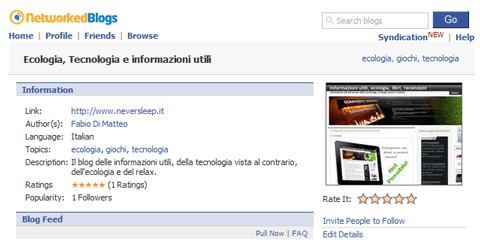 Installare sul proprio blog networkedblog