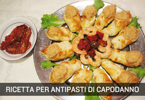Ricetta per antipasti di capodanno non macrobiotica.