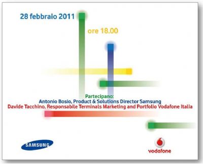 Invito alla conferenza Samsung Vodafone e Google nexus S